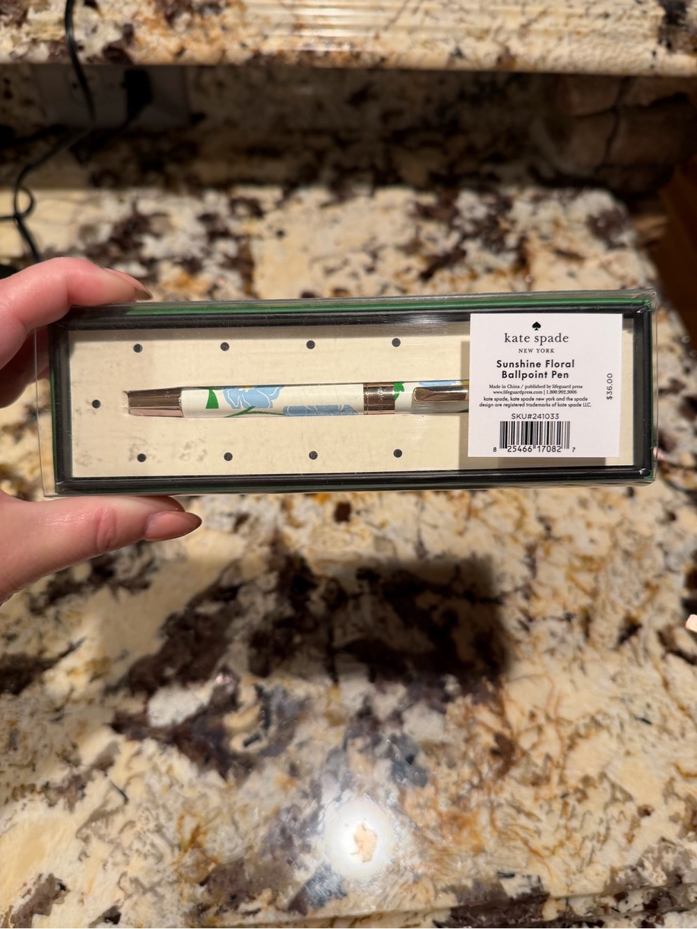Kate Spade Blue White Floral Pen